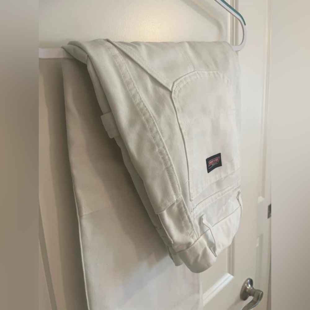 White Dickies Cargo Carpenter Pants